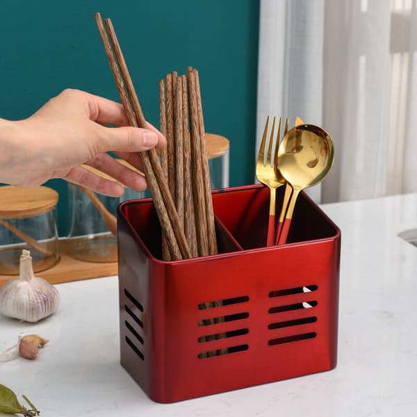 Diskställ - Hållare - Bestick och arrangör - Hållare - Dubbla köksredskap - Stål (430 svart hårdvara)