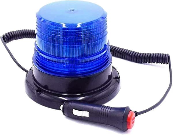 Magnetic LED Warning Light, Magnetic Vehicle Warning Light with 12v/24v Cigarette Lighter Socket (Blue)