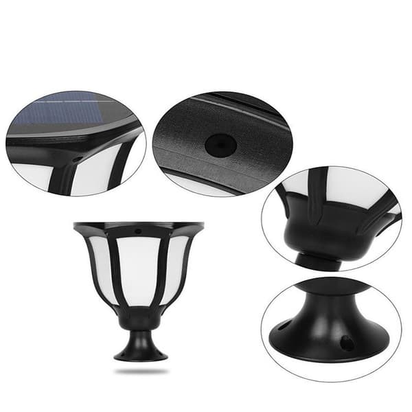 Gadelampe, LED-lampe med solceller til udendørs brug sort black