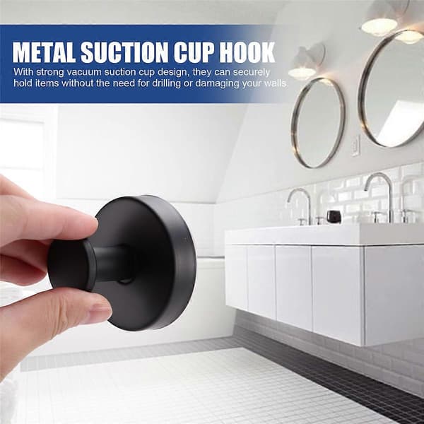 4 Pcs Metal Suction Cup Hook Strong Vacuum Bathroom Suction Cup Hooks Waterproof Towel Holder Rustproof-FX-