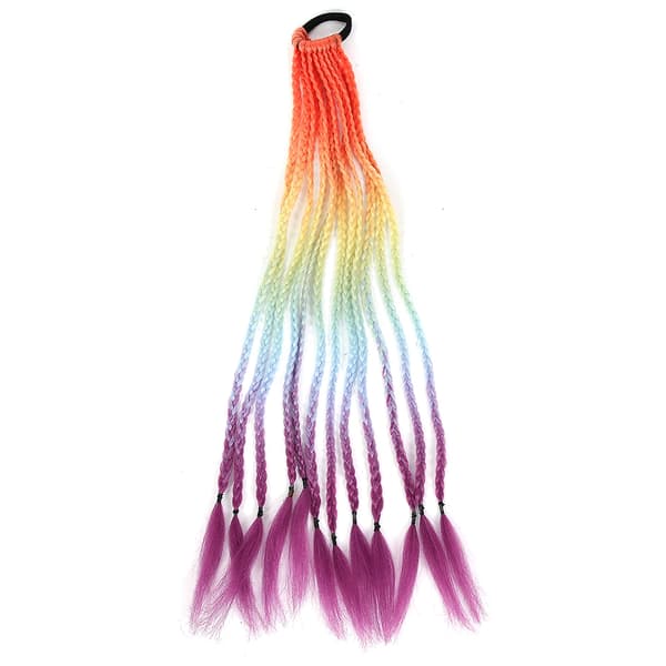 Syntetisk hårparyk cosplay lang farvet hestehale dreadlocks paryk med elastikbånd