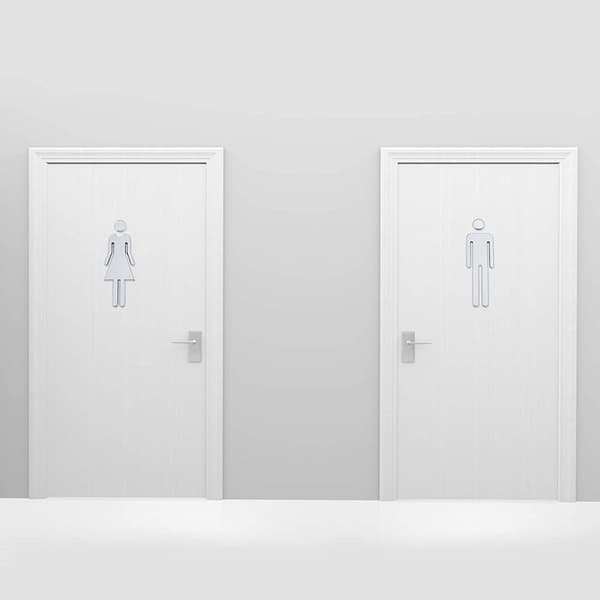 Dørskilt til kvinder og mænd, toiletskilt, WC-skilt, WC-symboler til mænd og kvinder, toiletskilt til dør