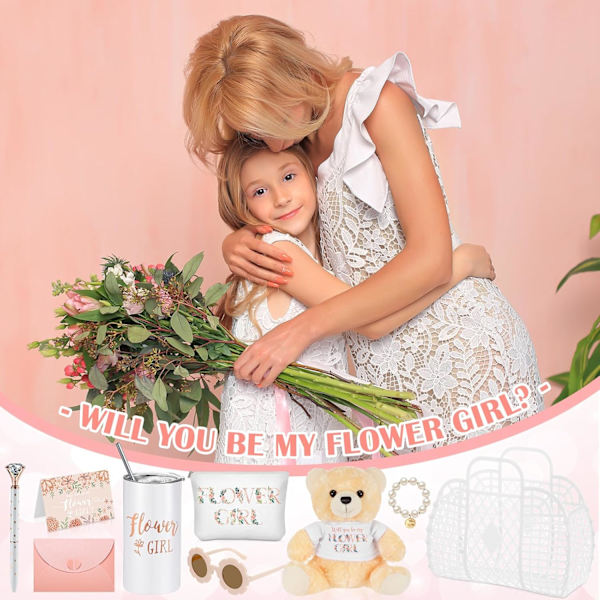 18 stk. blomsterpigegave til bryllupsbruser (hvid)