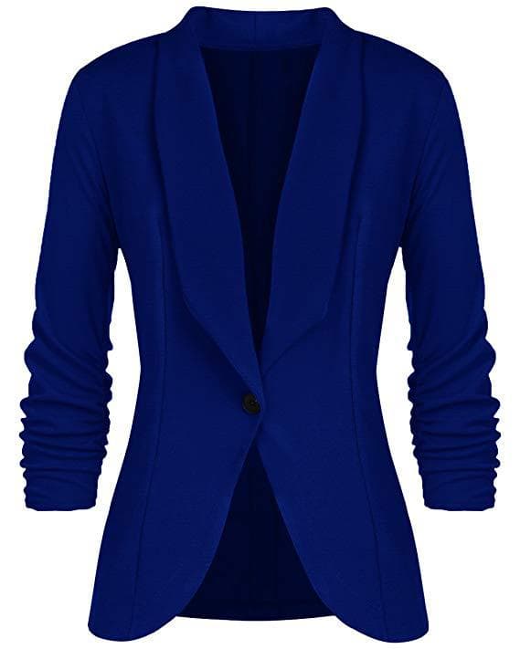 Blazer med jerseykrave, lange ærmer, slim fit, damemode, kort blazer