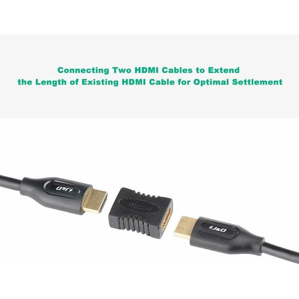 HDMI-kopplingsadapter, 2-pack guldpläterad hona till hona 4K HDMI-förlängningskoppling, 3D 4K Arc Ethernet-stöd