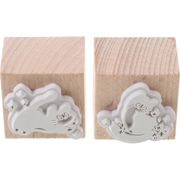 2 stk. trestempler for Journal DIY Kortlaging Scrapbook Stempler Gummistempler