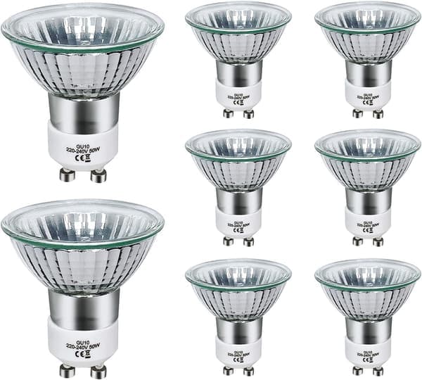 GU10 halogenpære 50W dimbar, 220V GU10 halogenpære 2-pin, 2800K