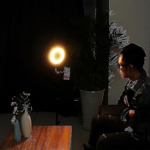 Selfie-lampa/ringlampa (1 styck, vit)