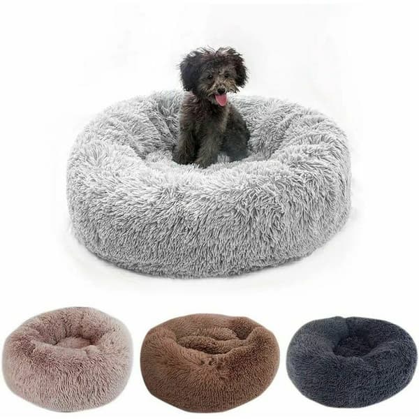 Katteseng, fluffy pute, myk vaskbar for hunder og katter (hudrosa, 40 cm)