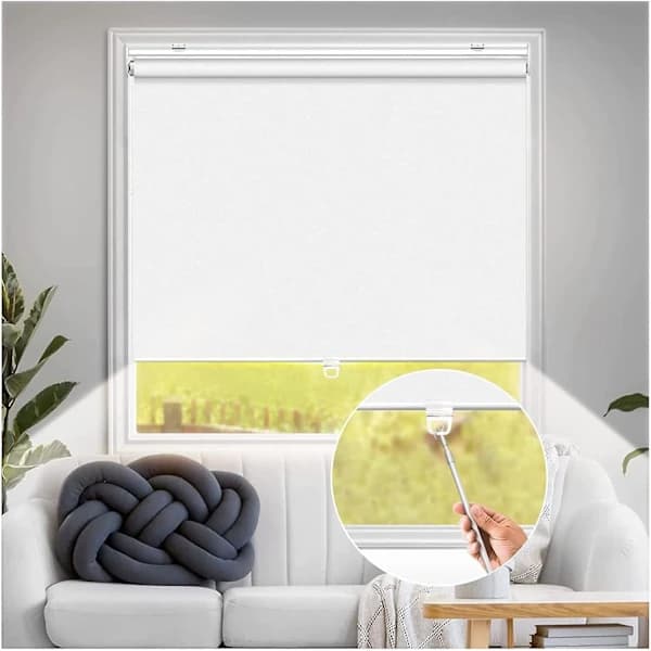 4-pack Cordless Blind Bottom Rail Handles, Clear Snap-on Window Shade Pulls, Fits 20mm Rod