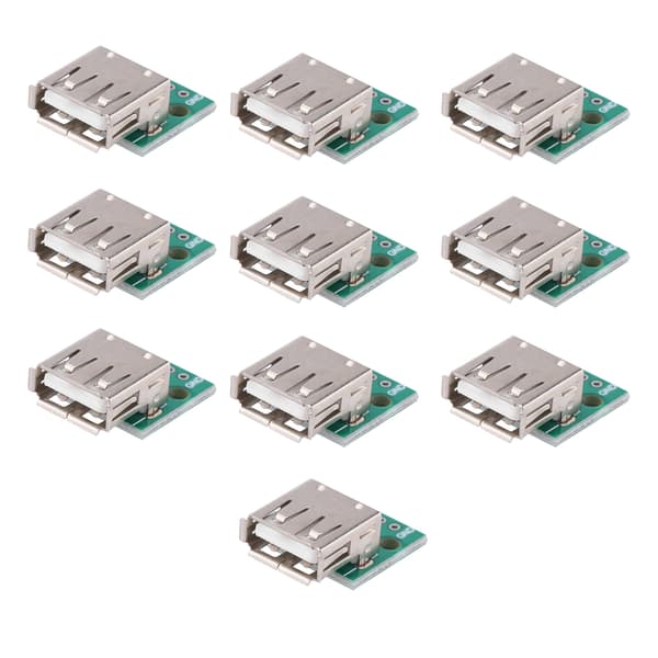 10 st USB Typ A Hona Socket Breakout Board 2.54mm Pitch Adapter Connector DIP