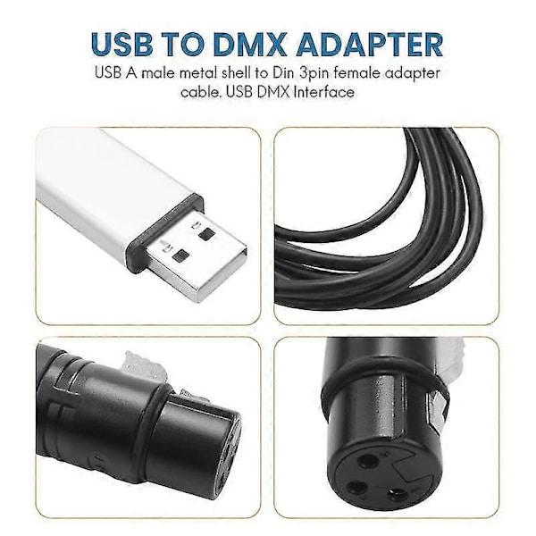DMX512 USB DMX-interfaceadapter LED scenelyskontroller, USB til DMX-interfaceadapter, DMX c