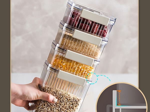 Storage Jars 7-set - Airtight Kitchen Canisters for Pasta and Dry Goods 1430