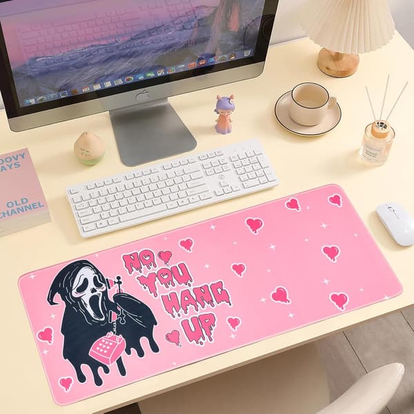 Large Gaming Mouse Pad 800x300 Desk Mat for Office Desk Pad, Non-Slip Rubber Base, Soft, Comfortable and Durable (Pink)_OF