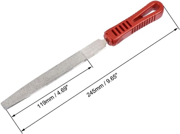 Diamond File, 120 mm, with Plastic Handle, for Grinding and Polishing