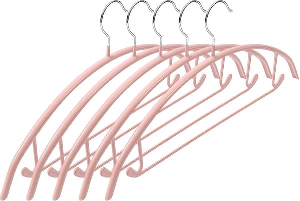 kleshengere for kåper, robuste, 5-pakning, sklisikre, bærbare og rosa - Rosa Rosa