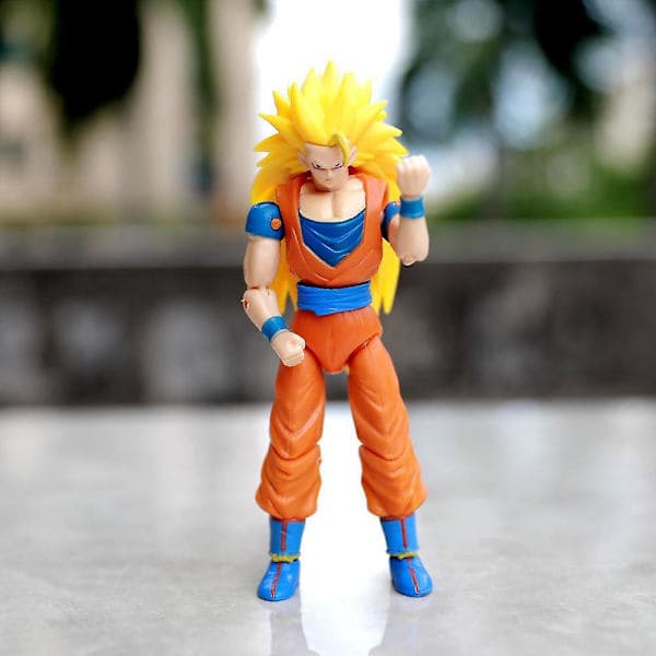 Dragon Ball Goku actionfigur 5-pakning, anime-samlerlekesett i blått [JUN] Blue size Blue size