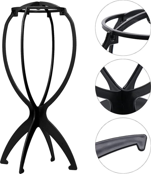 Wig Holder - 2 Pieces - Adjustable Wig Stands - 18 x 36 cm - Wig Head Holders - Portable Folding