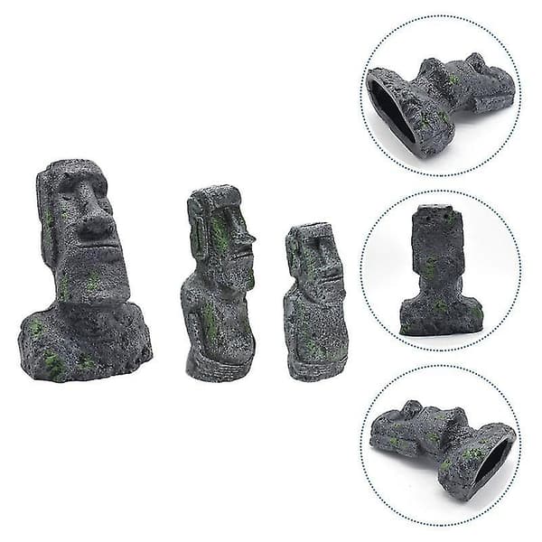 3 kpl Akvaario Moai Patsaita
