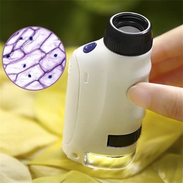 60X-120X Pocket Microscope, Handheld Microscope Set, Pocket Microscope with LED Light, Portable Mini Scientific Education
