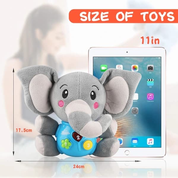 Interactive Plush Elephant, Baby Toy 6+ Months, Musical Toy with Sound and Light, Activity and Developmental Toy Educational...