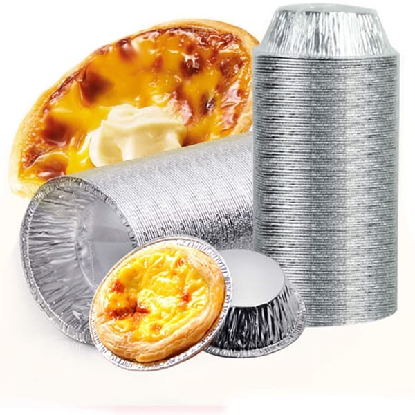 Disposable Egg Tart Cups, 100 pcs, Foil Molds, Baking Molds for Pies