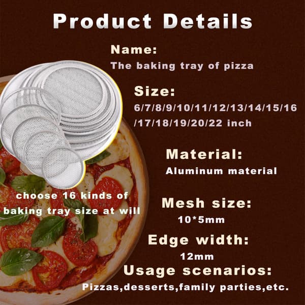 Mini Pizza Screen 6-Pack Seamless Aluminum Baking Pan with Holes for Crispy Oven Crust, Commercial Use, 6 Inch