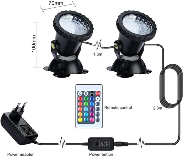 RGB Aquarium Projector, Underwater Submersible Fish Lighting, IP68