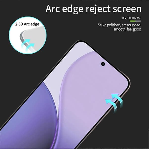For Oppo Reno14 F 5G Screen Protector MOFI 9H Full Glue Full Coverage High Aluminum-Silicon Glass Fi