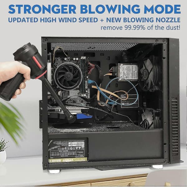 3-i-1 Computer Vacuum Cleaner, Compressed Air Duster, Portable Handheld Cordless Vacuum Cleaner, Keyboard Cleaning Kit, Electric Spray Air Can For PC