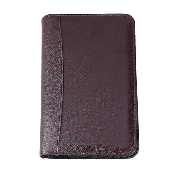 1 pc. Office Loose-leaf Notebook Business Travel Elegant Classic Practical PU Leather Cover A6 Notebook with Zipper and Calculator