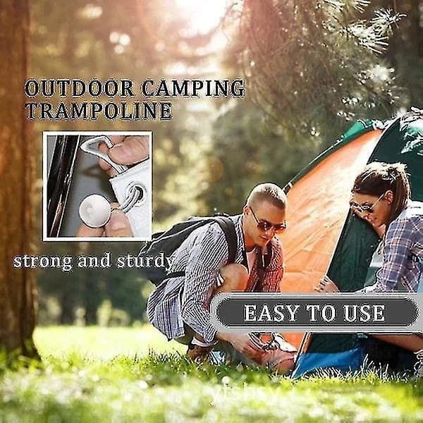 50-pak boldbungee-snore elastiske presenningsstropper til telte, baldakiner, bannere og presenninger, hvid