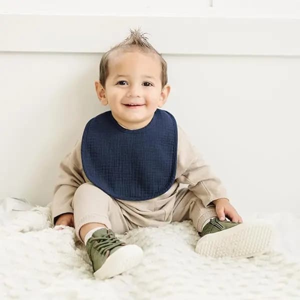 Baby Bibs 8-Pack Soft Absorbent Cotton Bibs with Adjustable Snap for Drooling Infants and Toddlers 23 x 29 cm