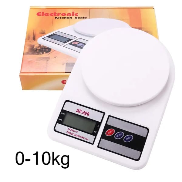 Digital kjøkkenvekt 10 kg slank modell vekt Vit white