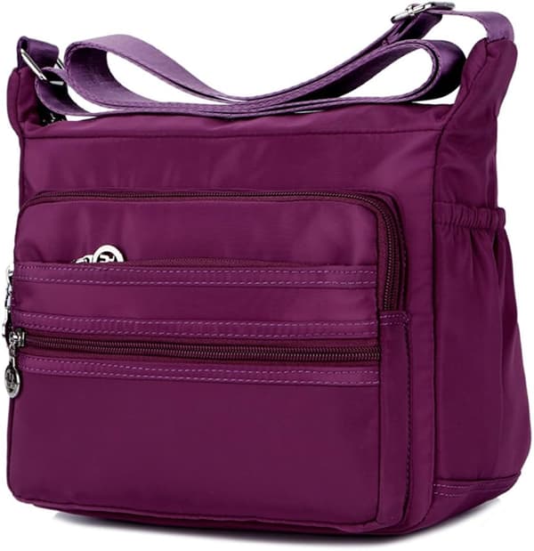 Nylon Oxford Messenger Bag (Lilla), Uformell Canvas for Kvinner