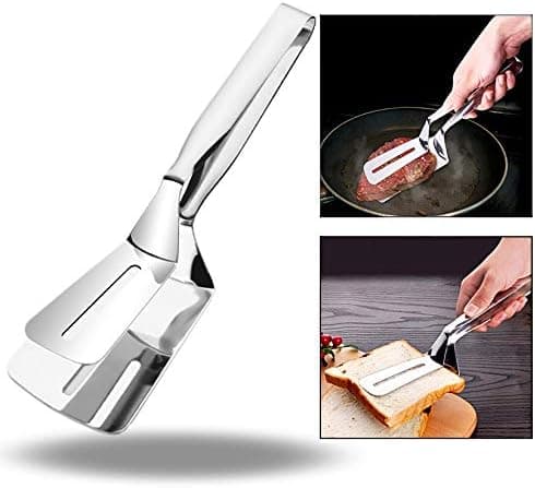 Multifunksjonell 10-tommers premiumtang i rustfritt stål for brød/stekt biff/grill