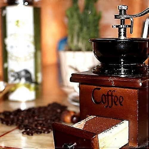 Vintage Manuel Keramisk Kaffekværn Konisk Burr Håndholdt Bærbar Maker Håndsving Kaffe