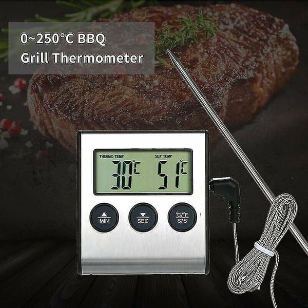 Køkkentermometer Timer Elektronisk Probe Kødtermometer Grill