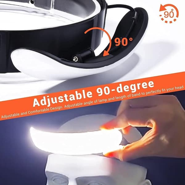 LED-pandelampe, USB-genopladelig COB-pandelampe, 1500 lumen justerbar