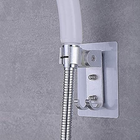 Strong Self-Adhesive Shower Head Holder Adjustable Shower Rod Holder, Handheld Shower Head Wall Mount with 2 Suspensions