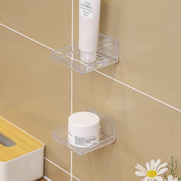 Small Acrylic Wall Mount, Self-Adhesive Wall Mount, Small Transparent Shelf Without Drilling, Shelf with Adhesive Pad for Camera