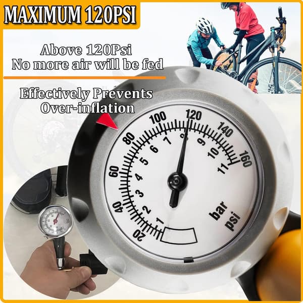 Portable Mini Bike Pump for Tires, Lightweight Presta Schrader Universal Bicycle Pump
