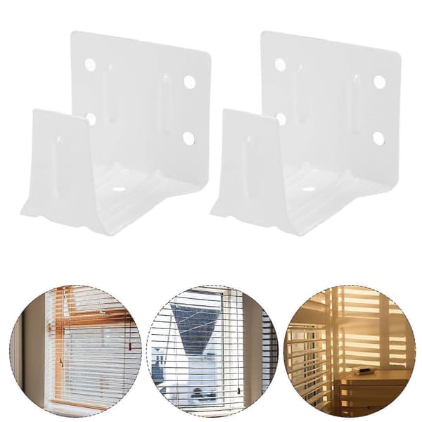 2 Pcs Window Blinds Headrail Brackets White Blinds Headrail Brackets Center Support Brackets Mounting Brackets Window Blinds Headrail Holders (FMY)