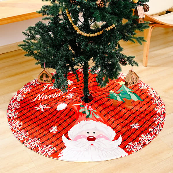 Snowflake Christmas Tree Mat - 118cm - Red, Christmas Tree Decoration