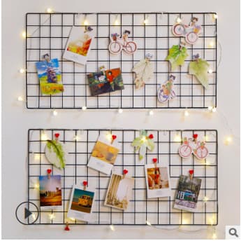 DIY Iron Frame Grid Wall Shelf Wall Mounted Mesh Panel Wall Art Display Organizer 0.5 0.5