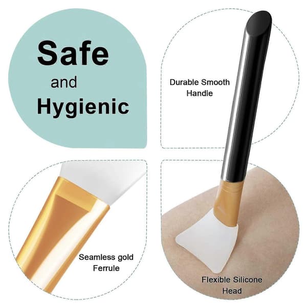 Facial Mask Brush, Bristle-Free Silicone Scraper for Cosmetics, Applicator Brush for Face Masks Compatible with Applyi