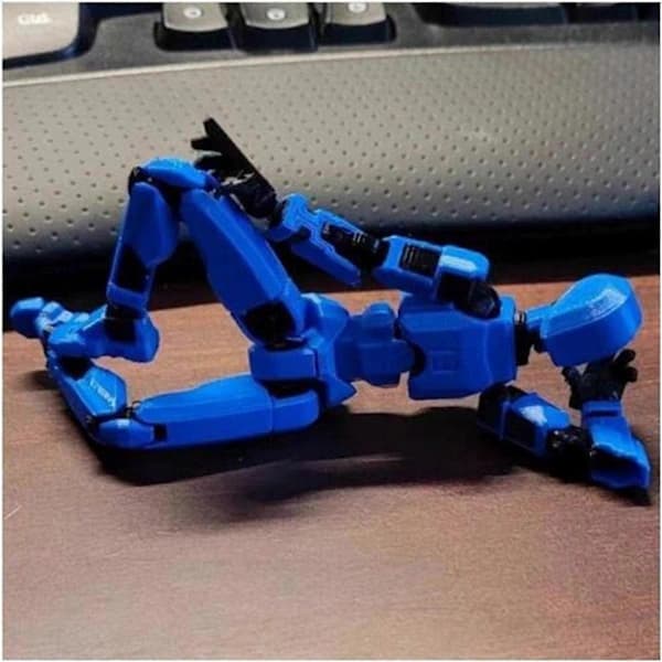 Robot Action Figure, 3D Printed with Full Articulation for Stop Motion Animation White[CO]