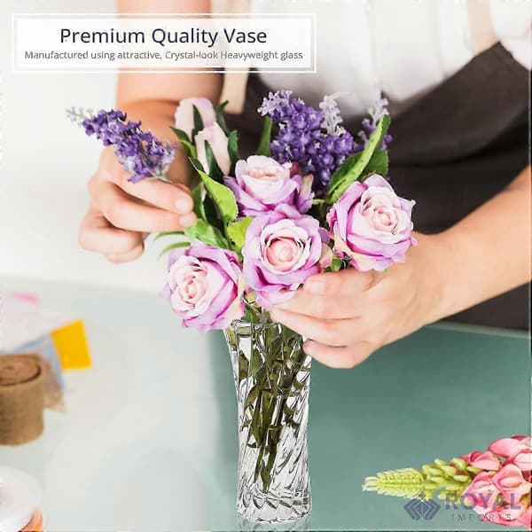 Rosevase i krystall-look, for stue, virveldesigngave