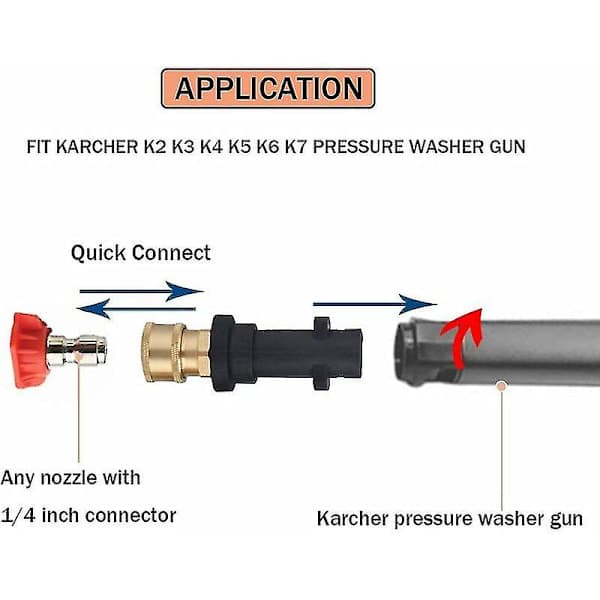 Högtryckstvättspistoladapter med 1/4\" snabbkoppling hona för Karcher K-serien