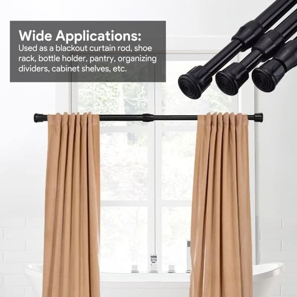 Telescopic Curtain Rod 40-70cm Set Extendable Curtain Rod No Drilling Spring Tension Curtain Rods for Kitchen, Bathroom, Wardrobe, Window